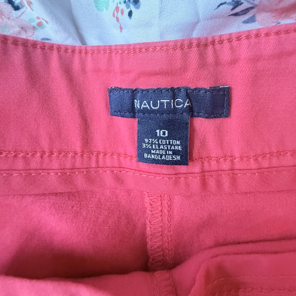 Nautica Coral Pink Shorts Size 10 Casual Summer Cotton Shorts